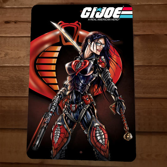 The Baroness With Guns GI Joe 8x12 Metal Wall Sign Cobra