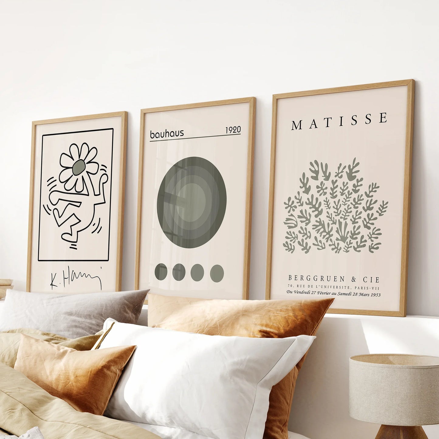 Sage Green Henri Matisse Botanical Art. Bauhaus Poster Set