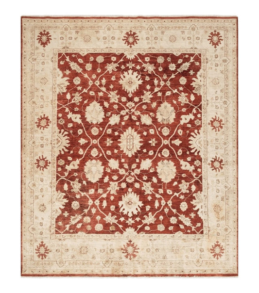 8' X 10' Handmade Peshawar Floral Oriental Wool Rug Hand Knotted Carpet Nice