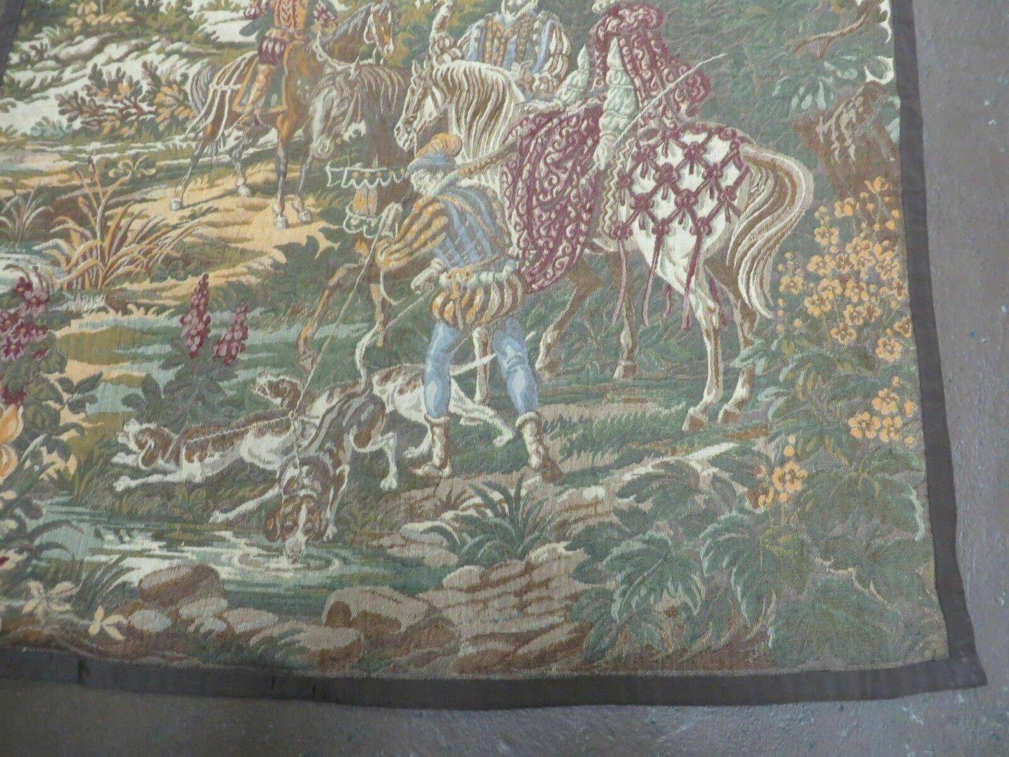 4' X 5' Vintage Tapestry Belgium Hand Loomed Victorian Nice 90f