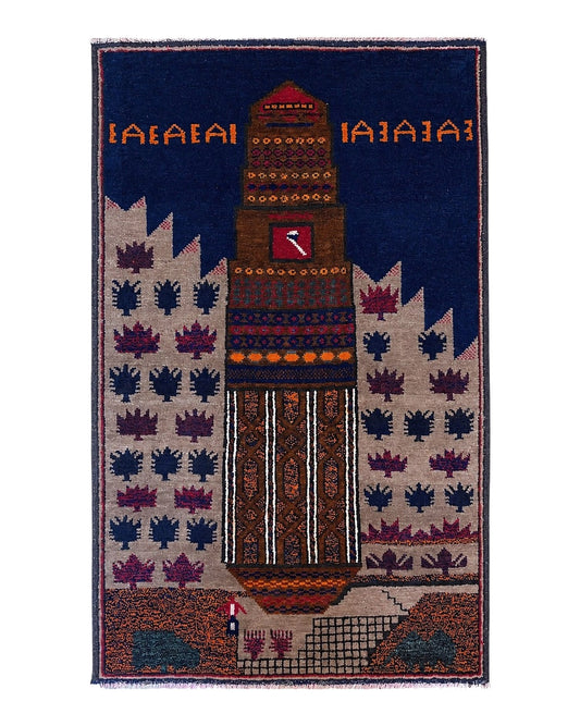 3 X 4.5 Vintage Handmade Tribal Wool Rug Baluchi Rug Afghan Rug Red Blue Beige