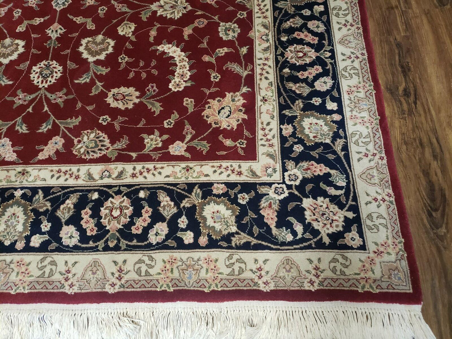 6' X 9' Vintage Fine Oriental Floral Handmade Wool Rug Vegetable Dyes Red Nice