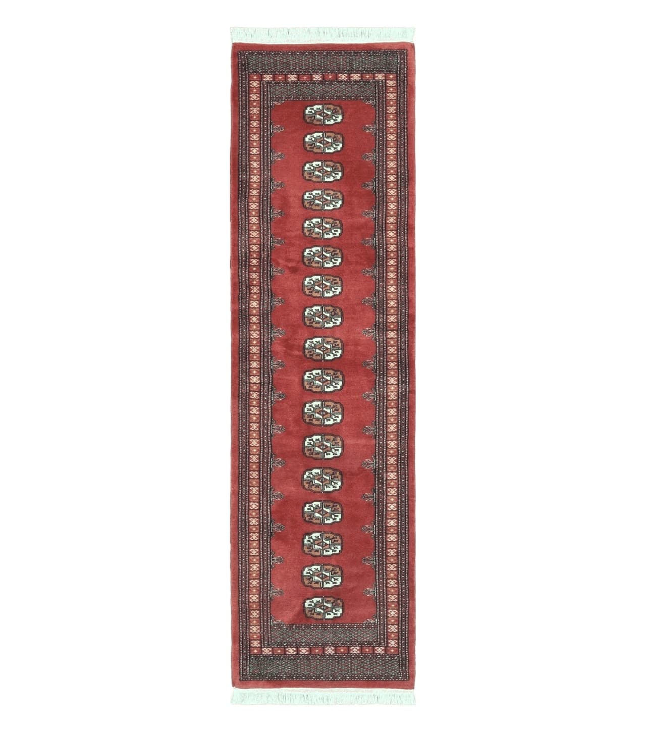 2' 8" X 10' Vintage Handmade Bokhara Turkoman Pakistani Wool Runner Rug Nice