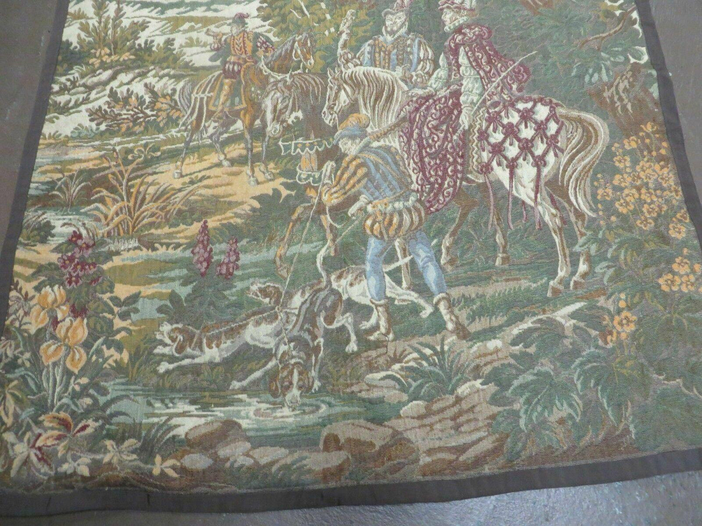 4' X 5' Vintage Tapestry Belgium Hand Loomed Victorian Nice 90f