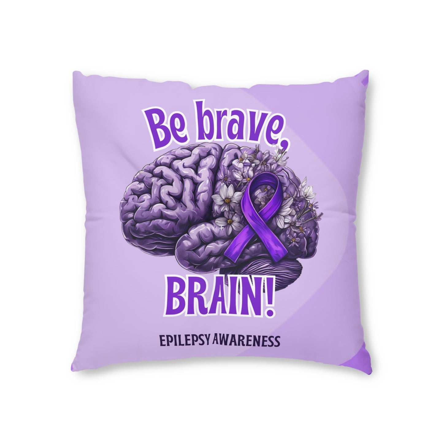Be Brave Epilepsy Awareness Tufted Floor Pillow