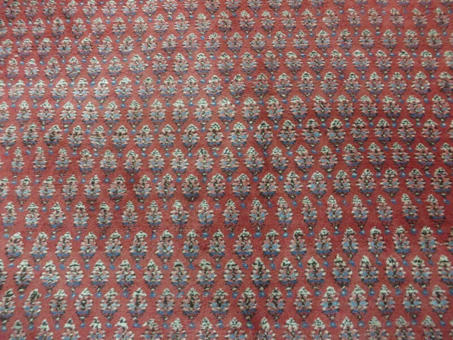 7' X 9' Vintage India Oriental Paisley Handmade Wool Rug Red Vegetable Dyes