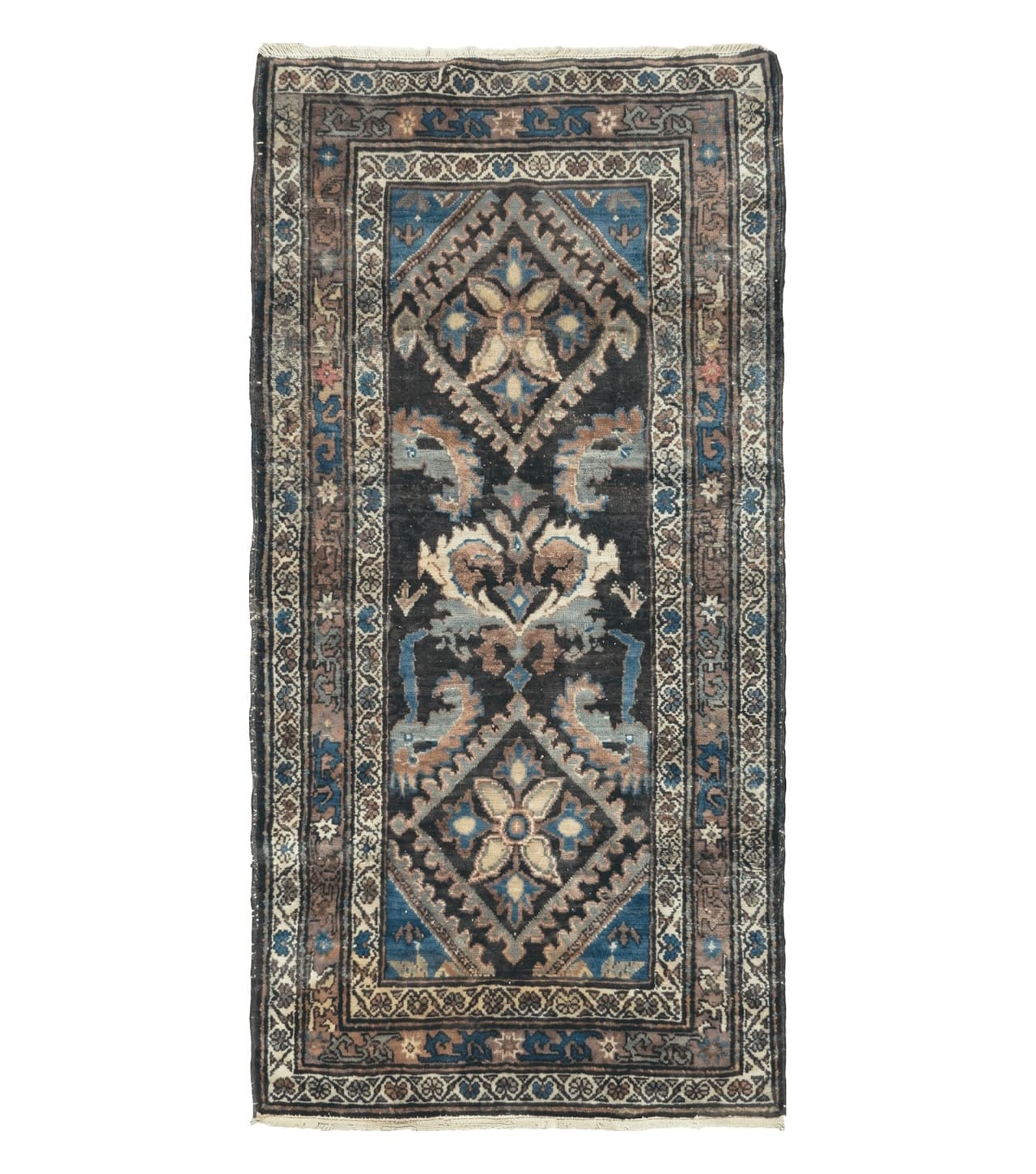 3' X 6' Antique Handmade India Floral Oriental Wool Rug Veg Dyes Nice