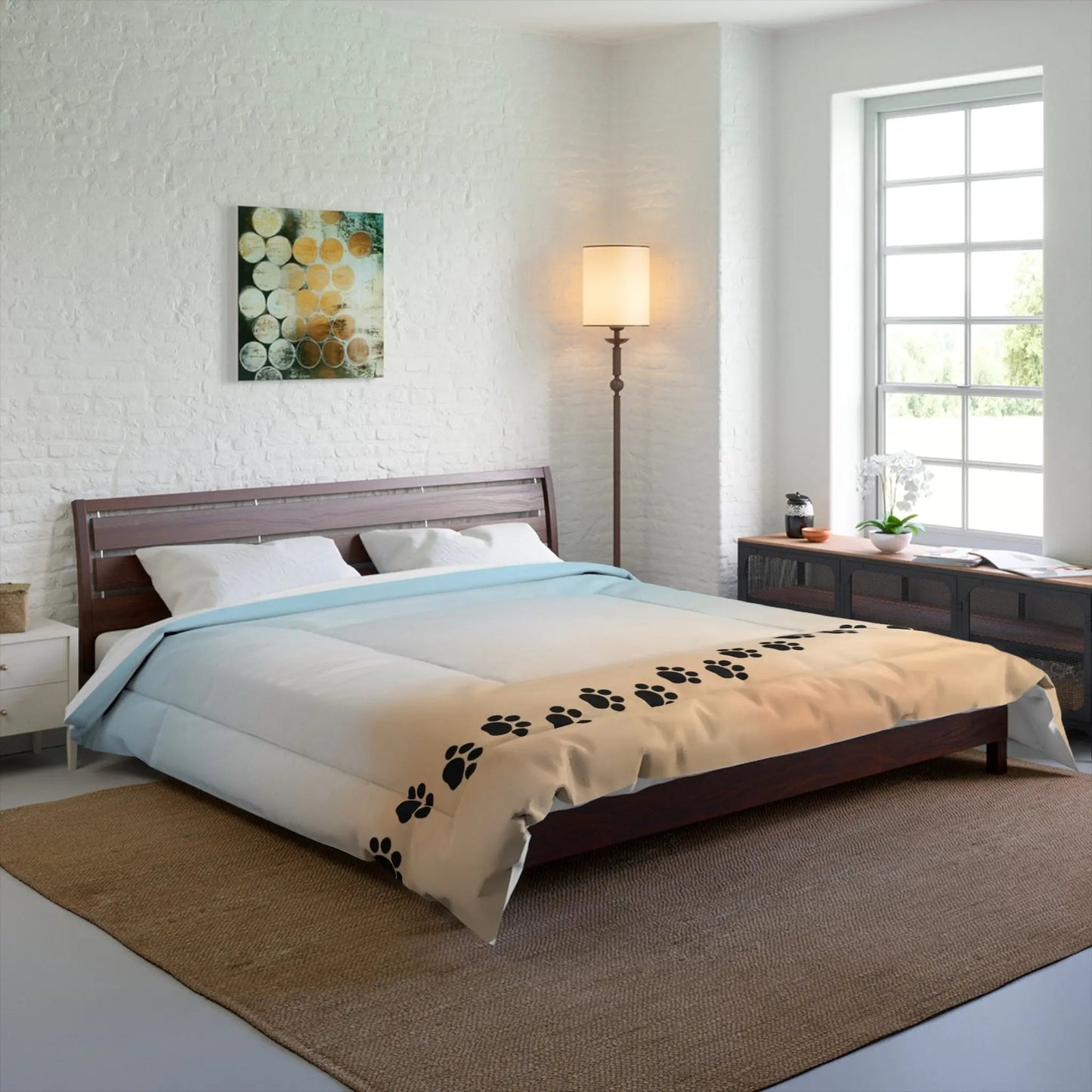 Beach Paw Print Comforter - Cozy Pet Lover Bedding