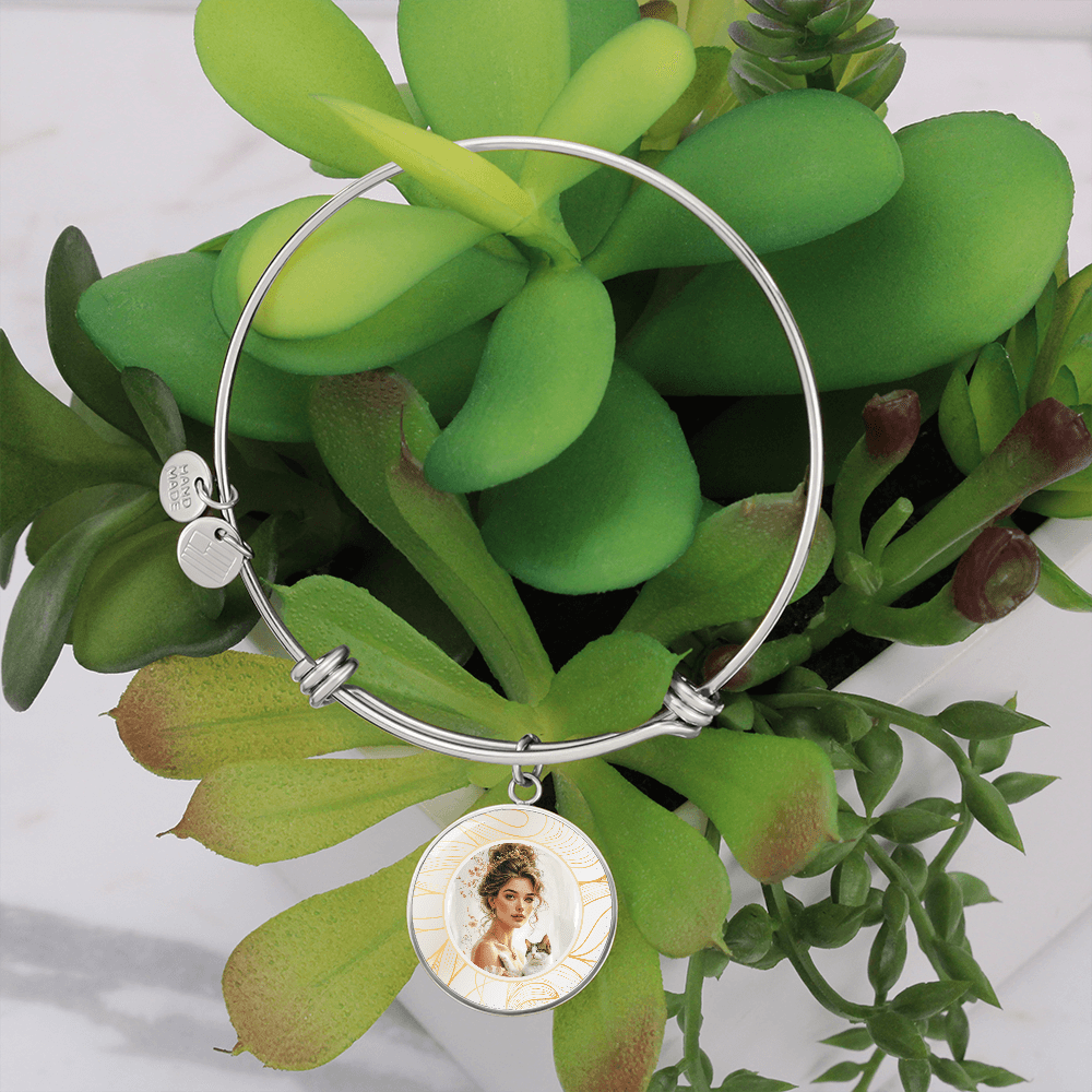 Beautiful Cat Lady Pendant Bracelet