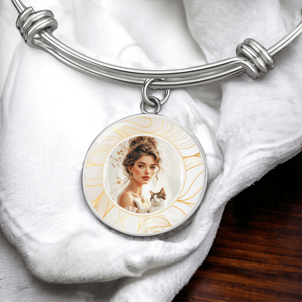 Beautiful Cat Lady Pendant Bracelet