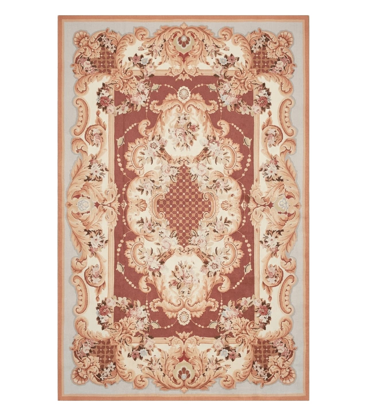 6' X 9' Vintage Handmade Chinese Needlepoint Wool Rug Flat Weave