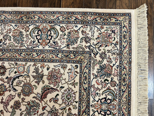Karastan Rug #738 Tabriz Design 8.8 x 10.6, Room Sized Wool Pile Karastan Carpet, Vintage Discontinued Karastan Area Rug, Ivory, Floral Rug