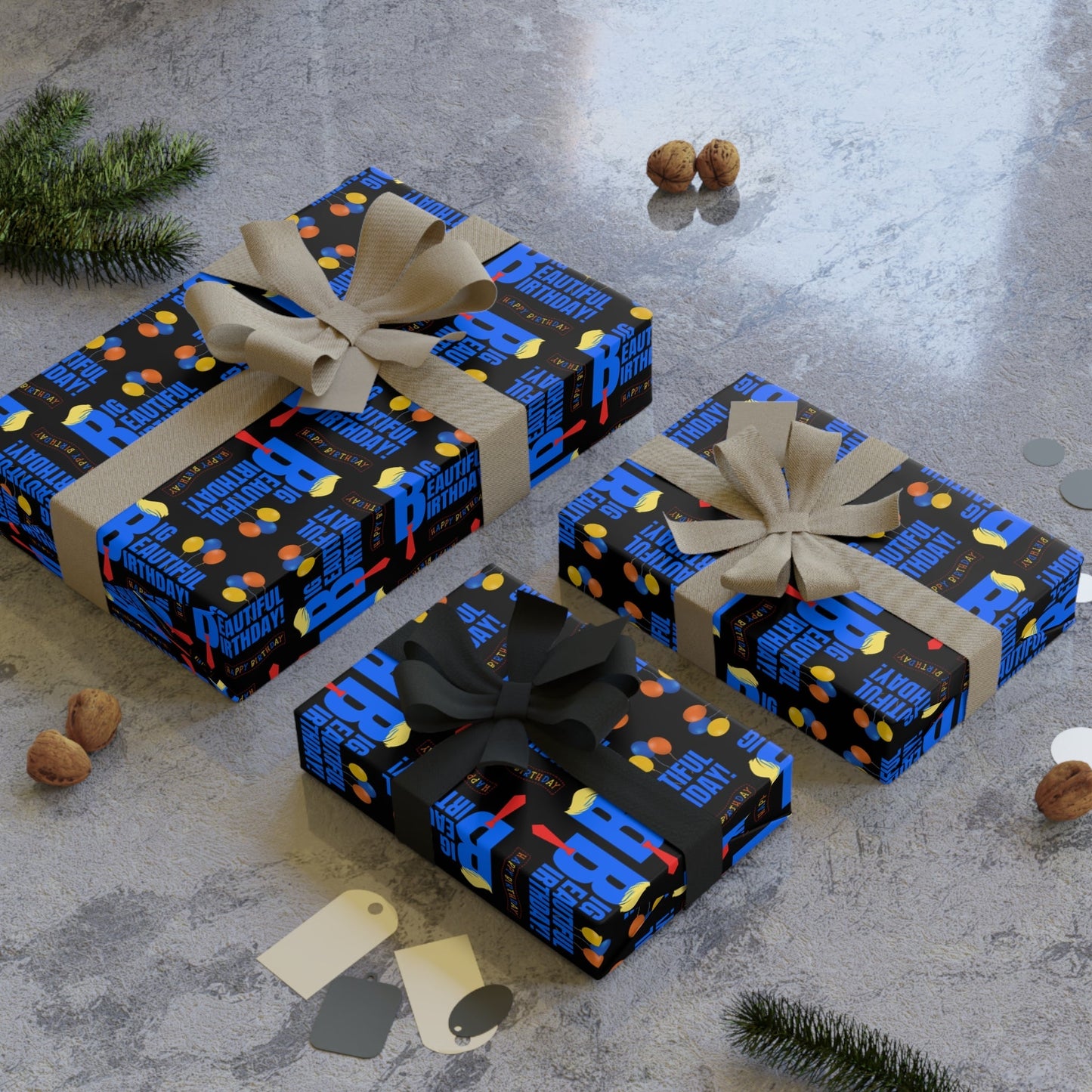 Big Beautiful Birthday Gift Wrapping Paper Roll