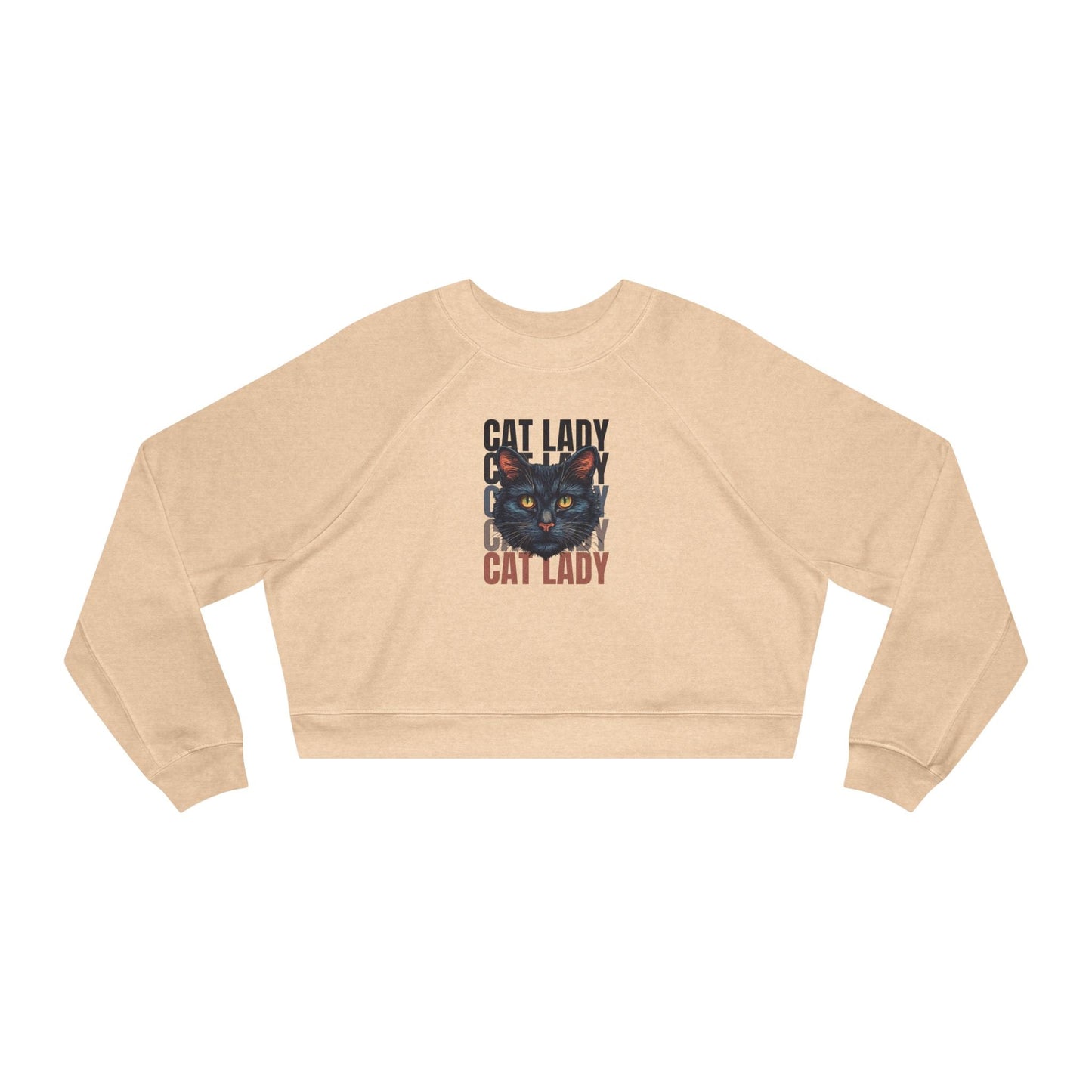 Black Cat Lady Cropped Pullover