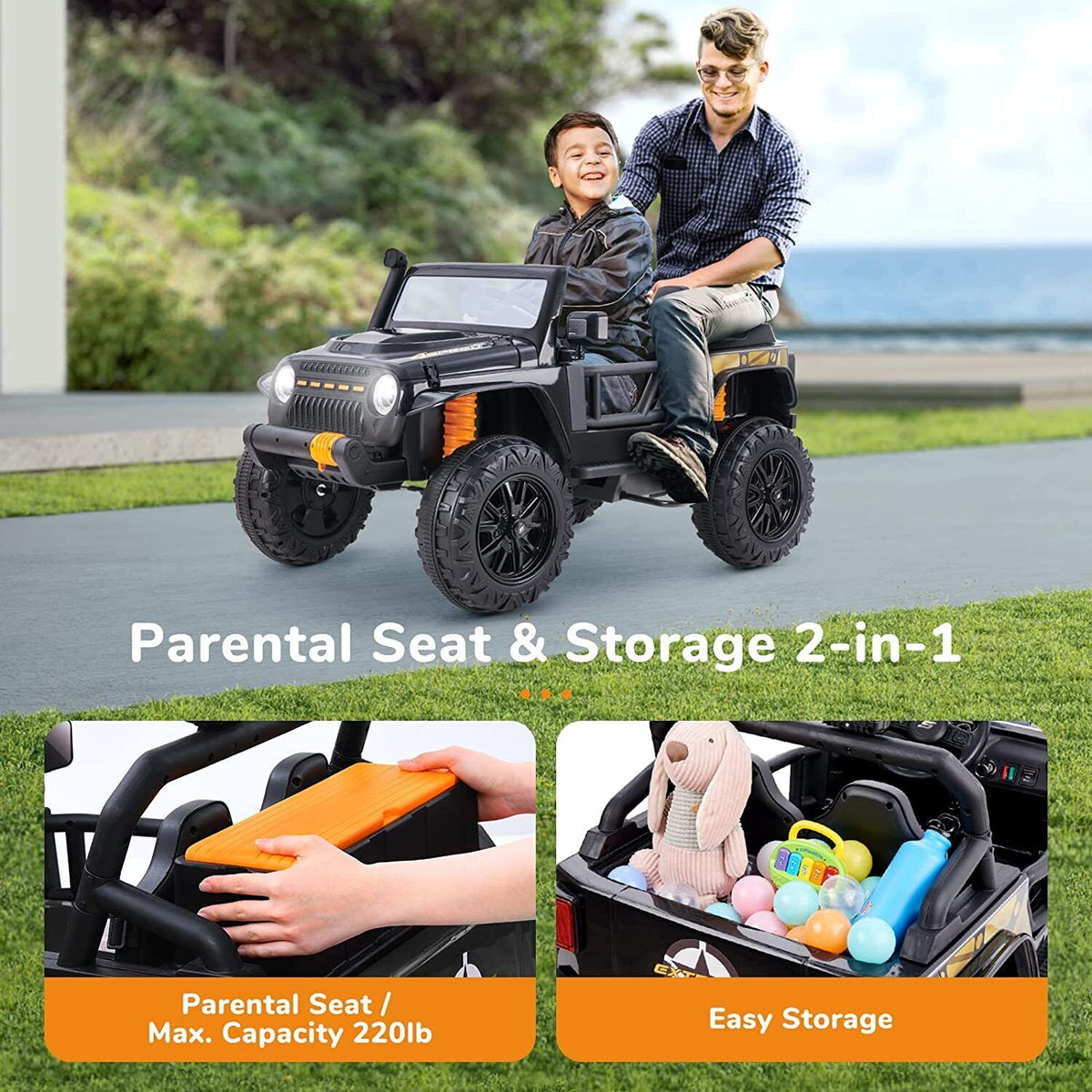 Black Kids Electric Ride On Car with Remote Control - Fun and Exciting Toy for 12V Adventures
