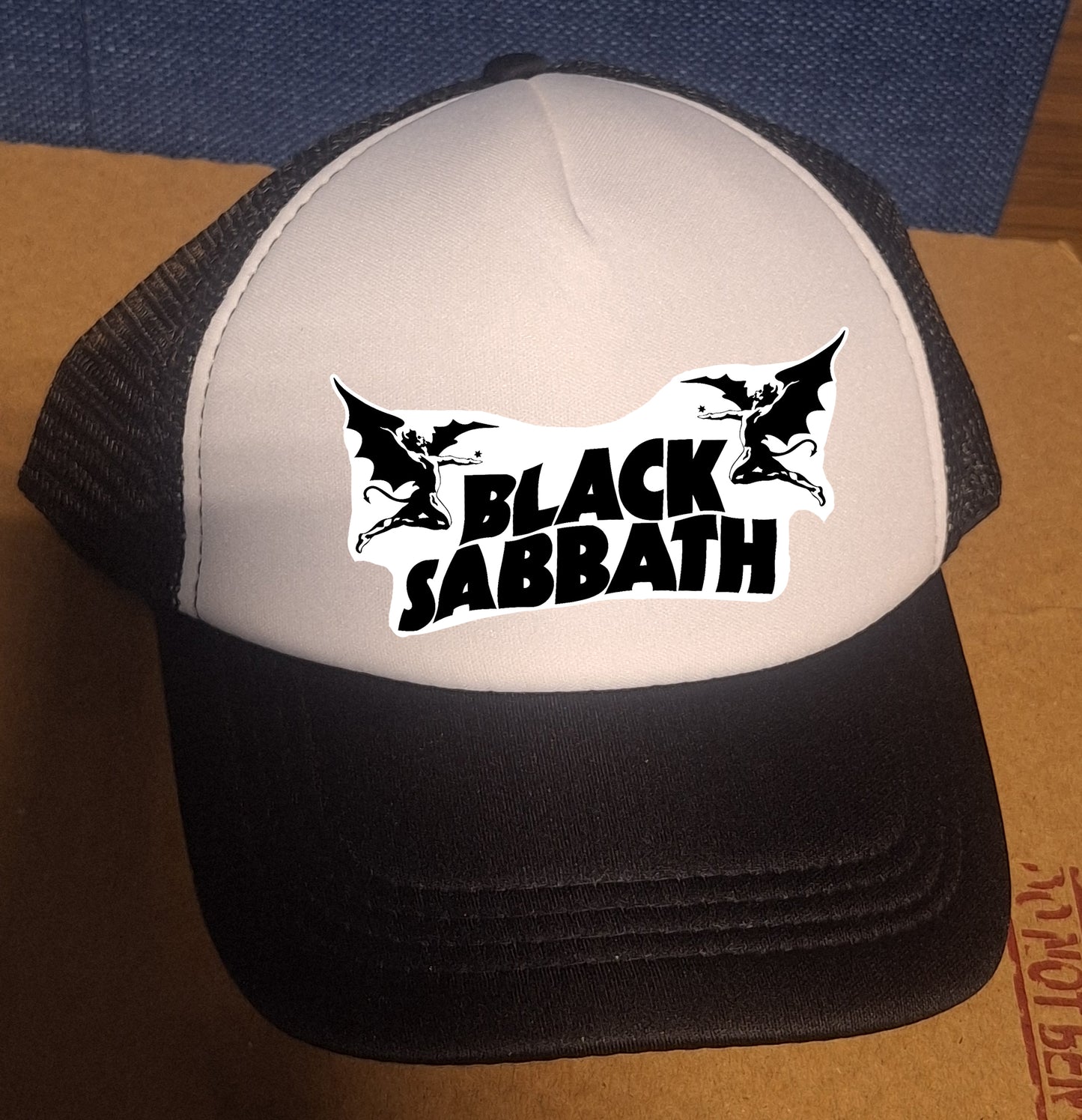 Adjustable Trucker Baseball Hat Black Sabbath Classic Rock Band