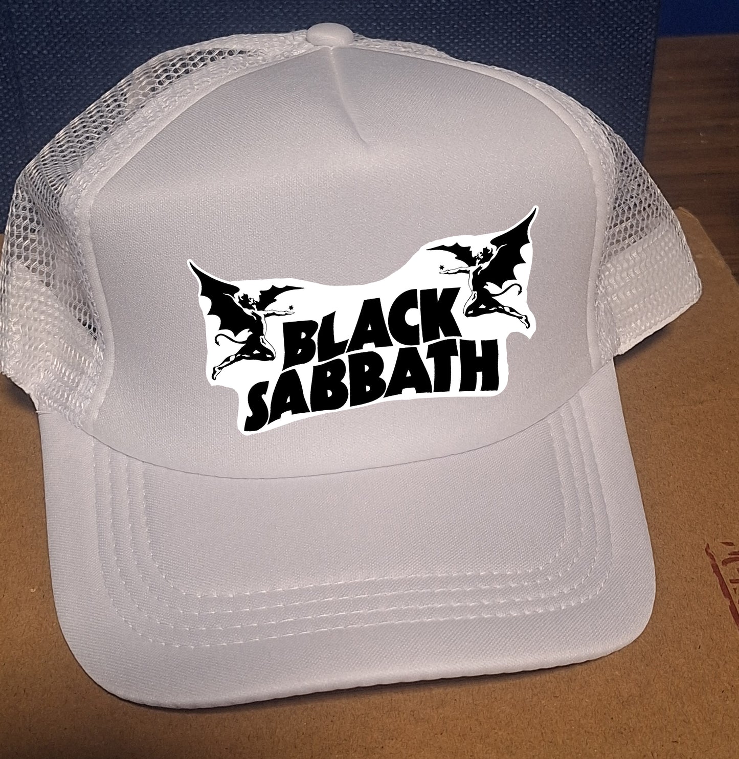 Adjustable Trucker Baseball Hat Black Sabbath Classic Rock Band