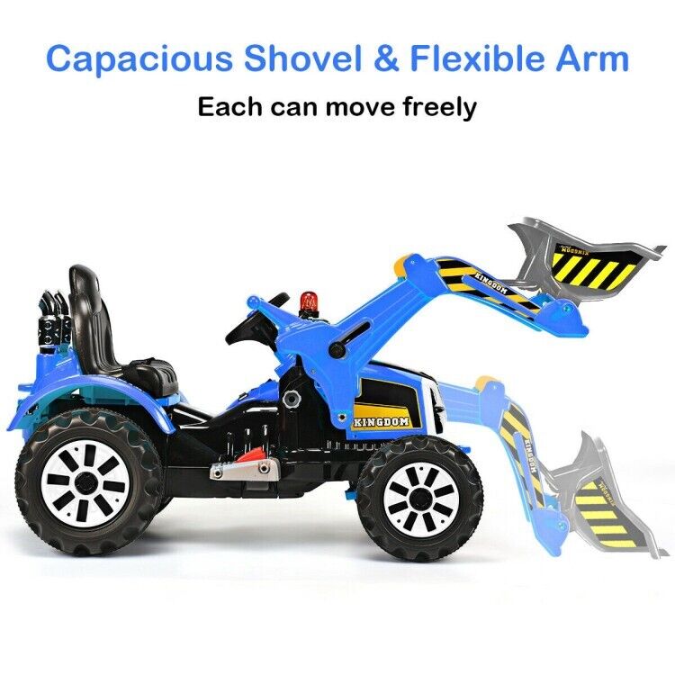 Blue 12V Battery-Powered Children's Dumper Truck for Endless Playtime Fun
