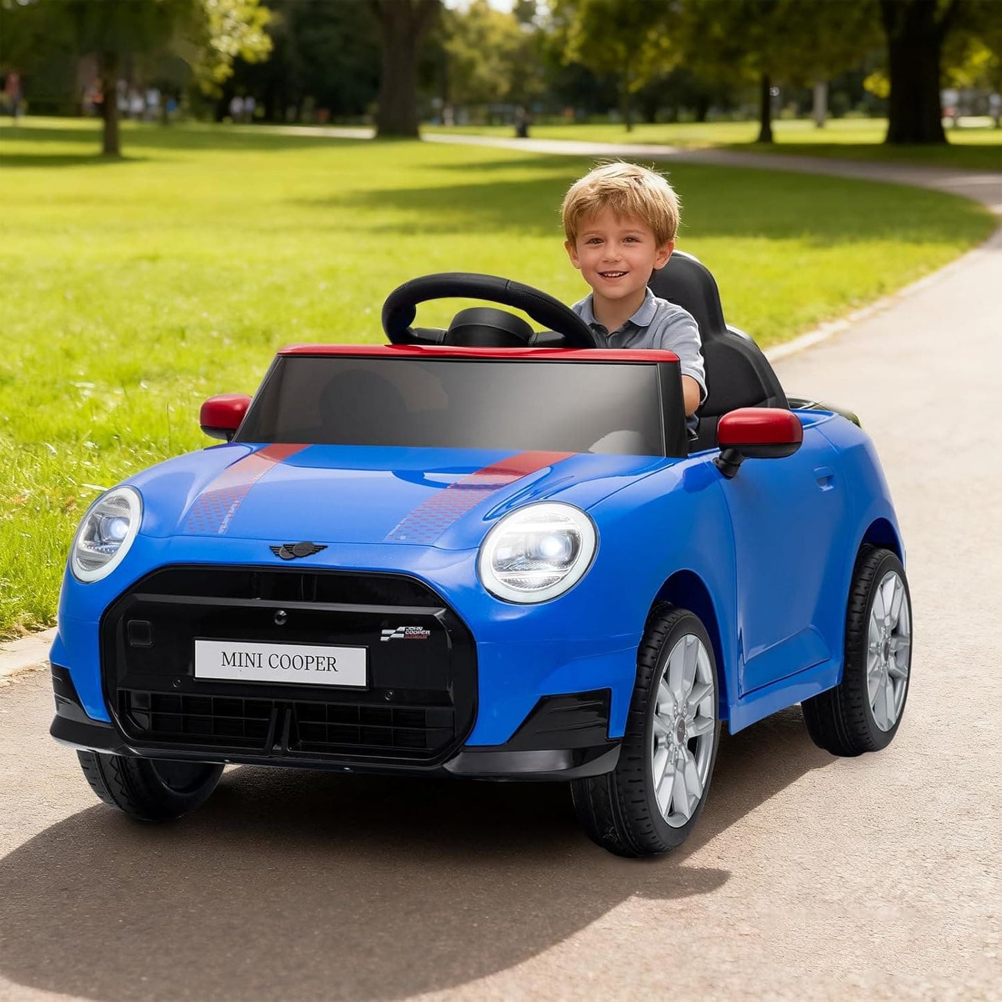 Mini Cooper Ride Electric Car For Children W/Magic Cars® Wireless Parental Control