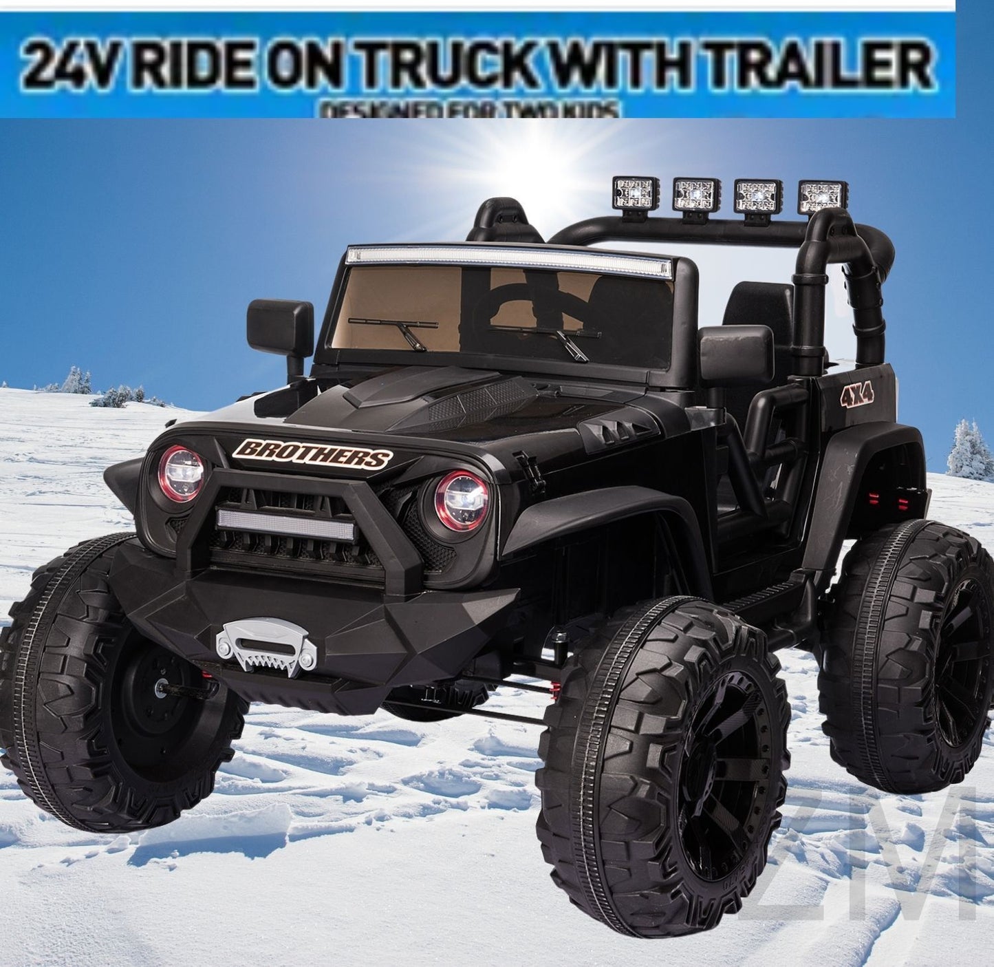 Bluetooth Remote Control Kids Ride On Jeep with 24V Battery and USB Connectivity - Perfect Gift for Young Adventurers