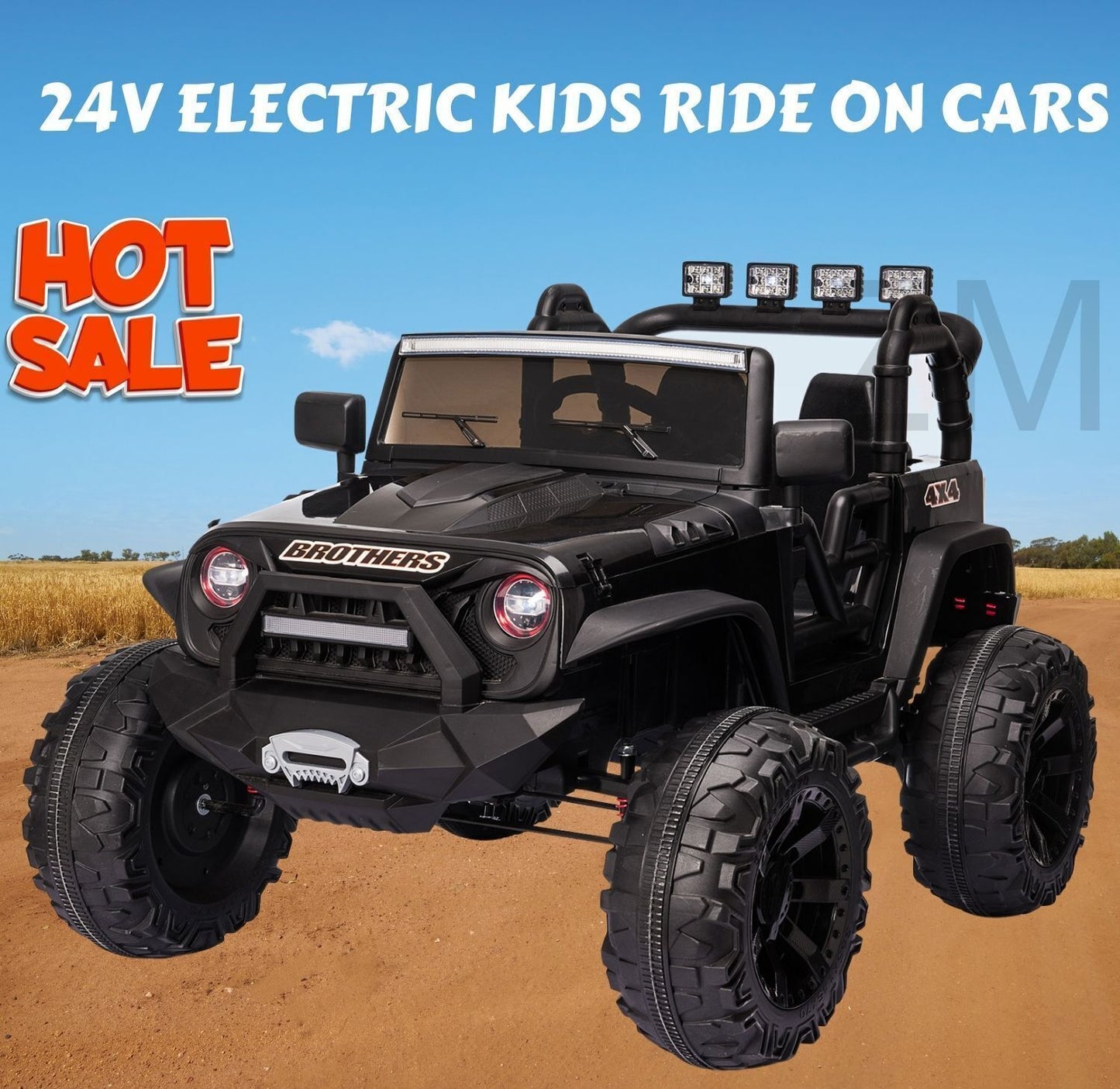 Bluetooth Remote Control 24V Electric Kids Ride On Jeep with USB - Made in the USA