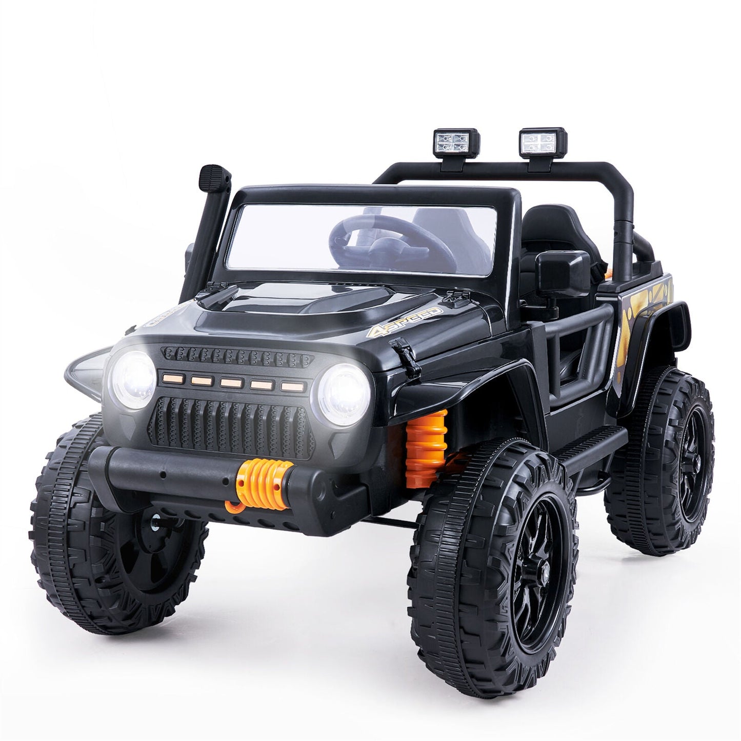 Remote Control Electric Ride-On Truck for Kids with Parent Seat and FM Radio - 12V Power Wheels