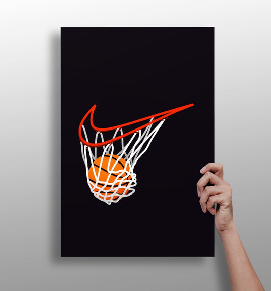 Basketball Aluminum Print Wall Art 16x11 Inches