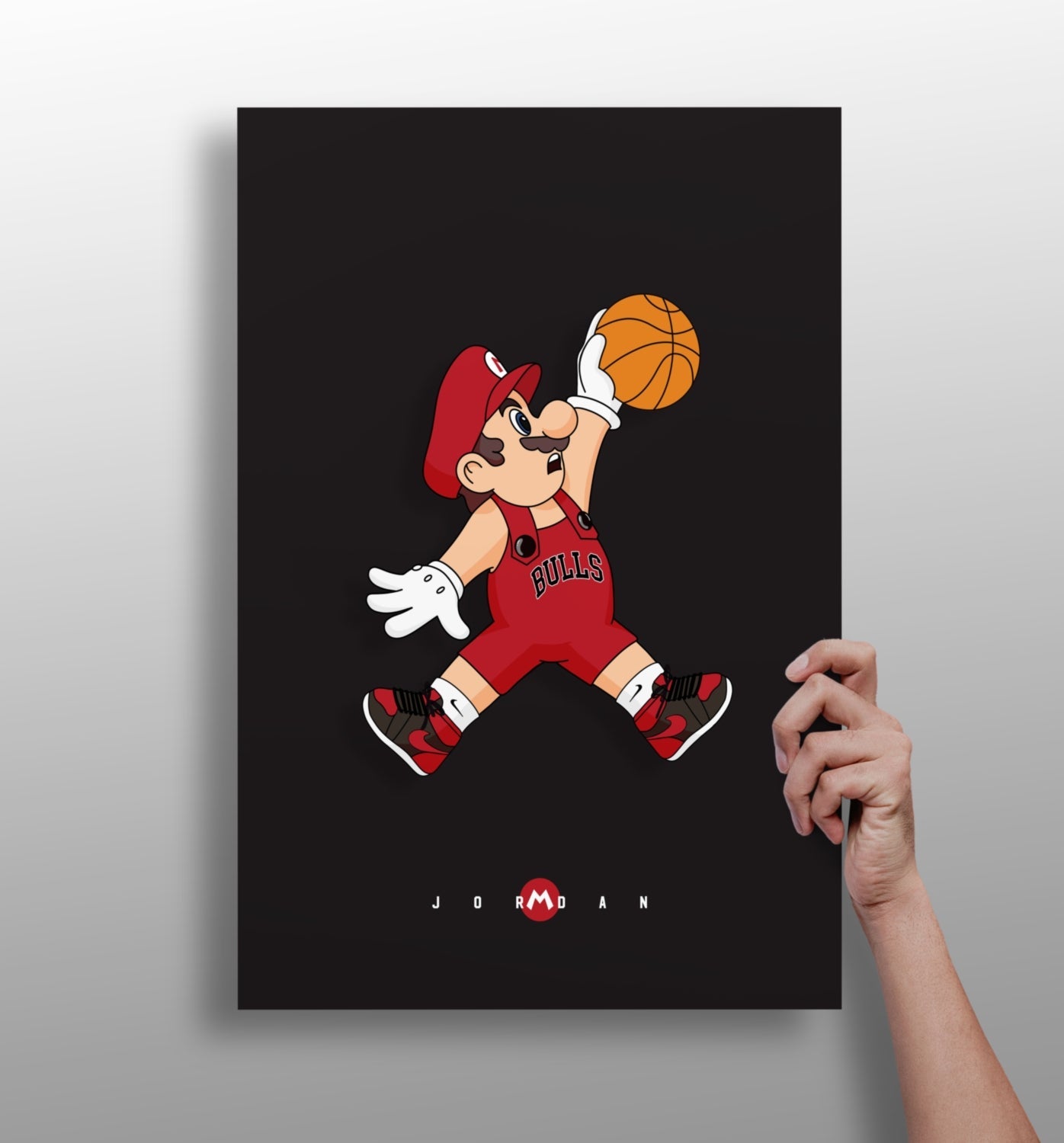 Mario Dunk Aluminum Print Artwork 16x11 inches with Easy Swap Mounting