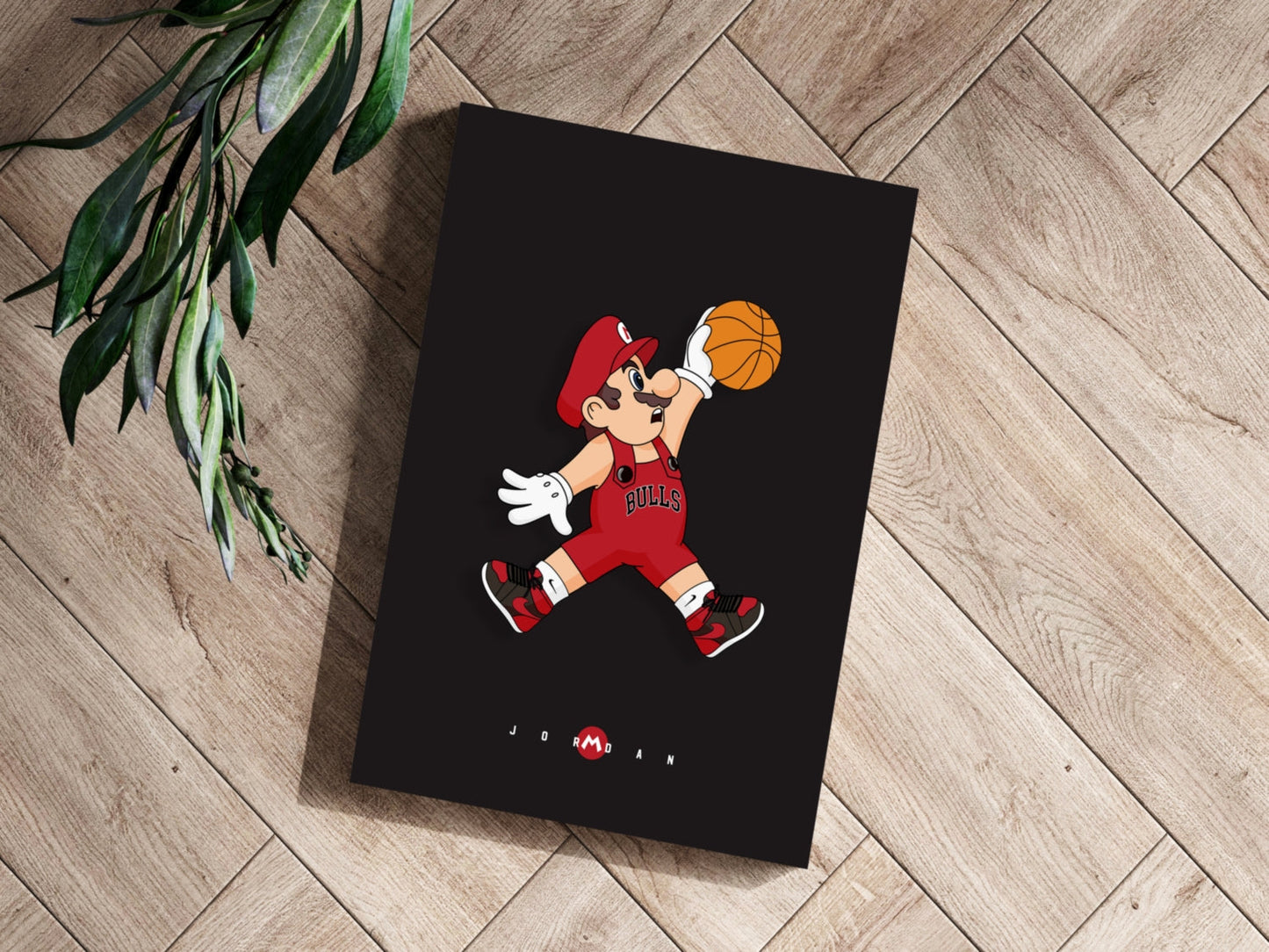 Mario Dunk Aluminum Print Artwork 16x11 inches with Easy Swap Mounting