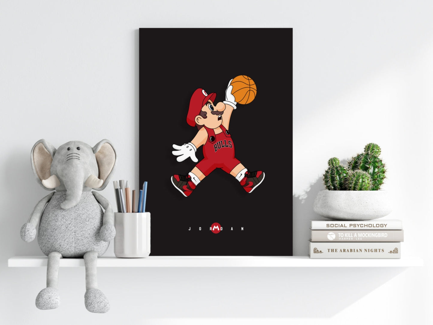 Mario Dunk Aluminum Print Artwork 16x11 inches with Easy Swap Mounting