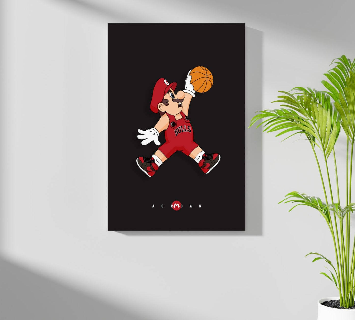 Mario Dunk Aluminum Print Artwork 16x11 inches with Easy Swap Mounting