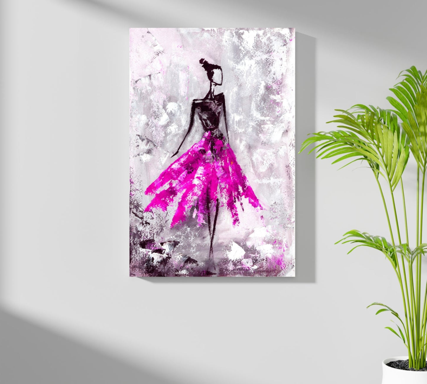 Lady in Pink Dress Aluminum Print