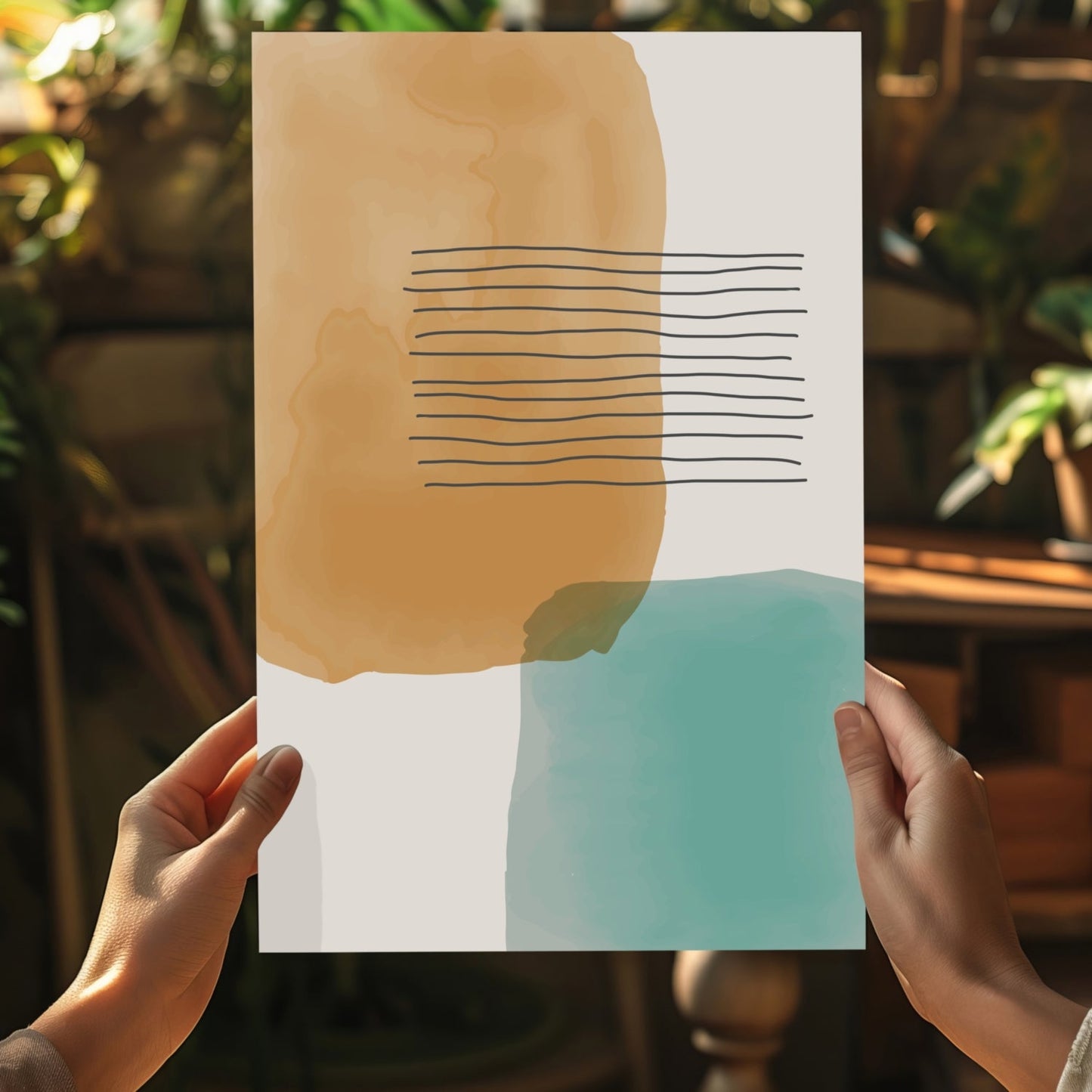 Line Art Modern Shape V9 Aluminum Print