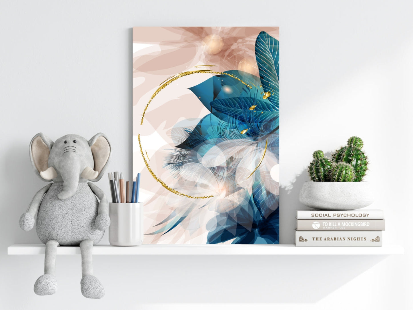 Abstract Teal Aluminum Print