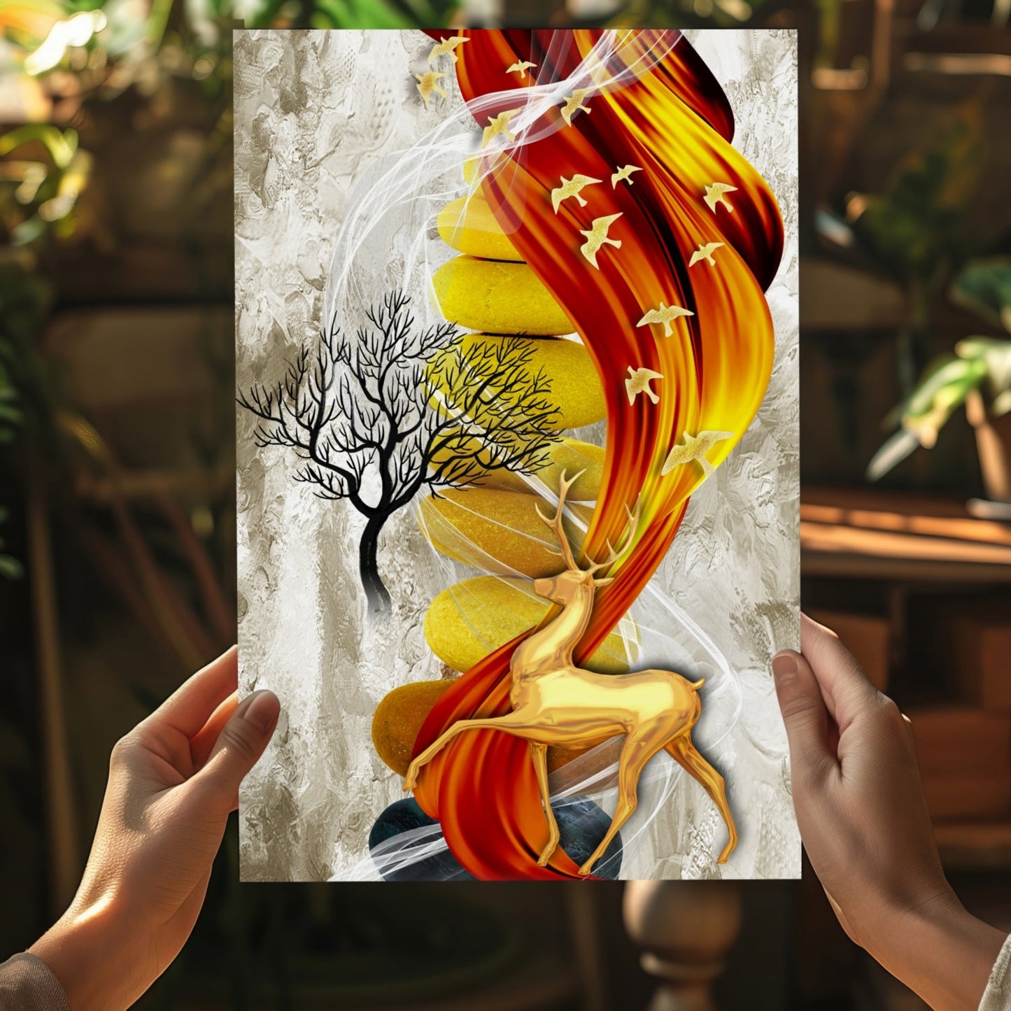 Abstract Deer Aluminum Print