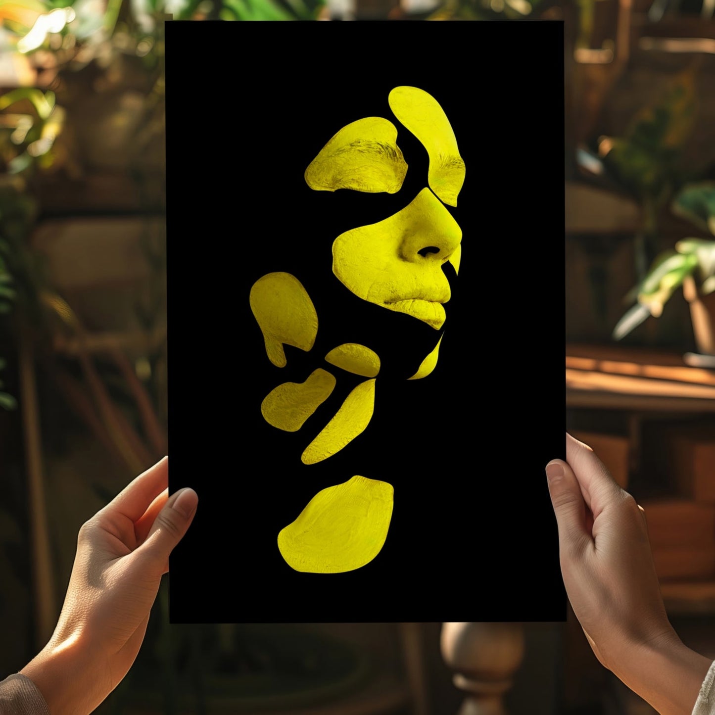 Woman in Style Yellow Aluminum Print