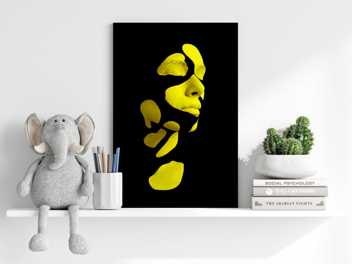 Woman in Style Yellow Aluminum Print