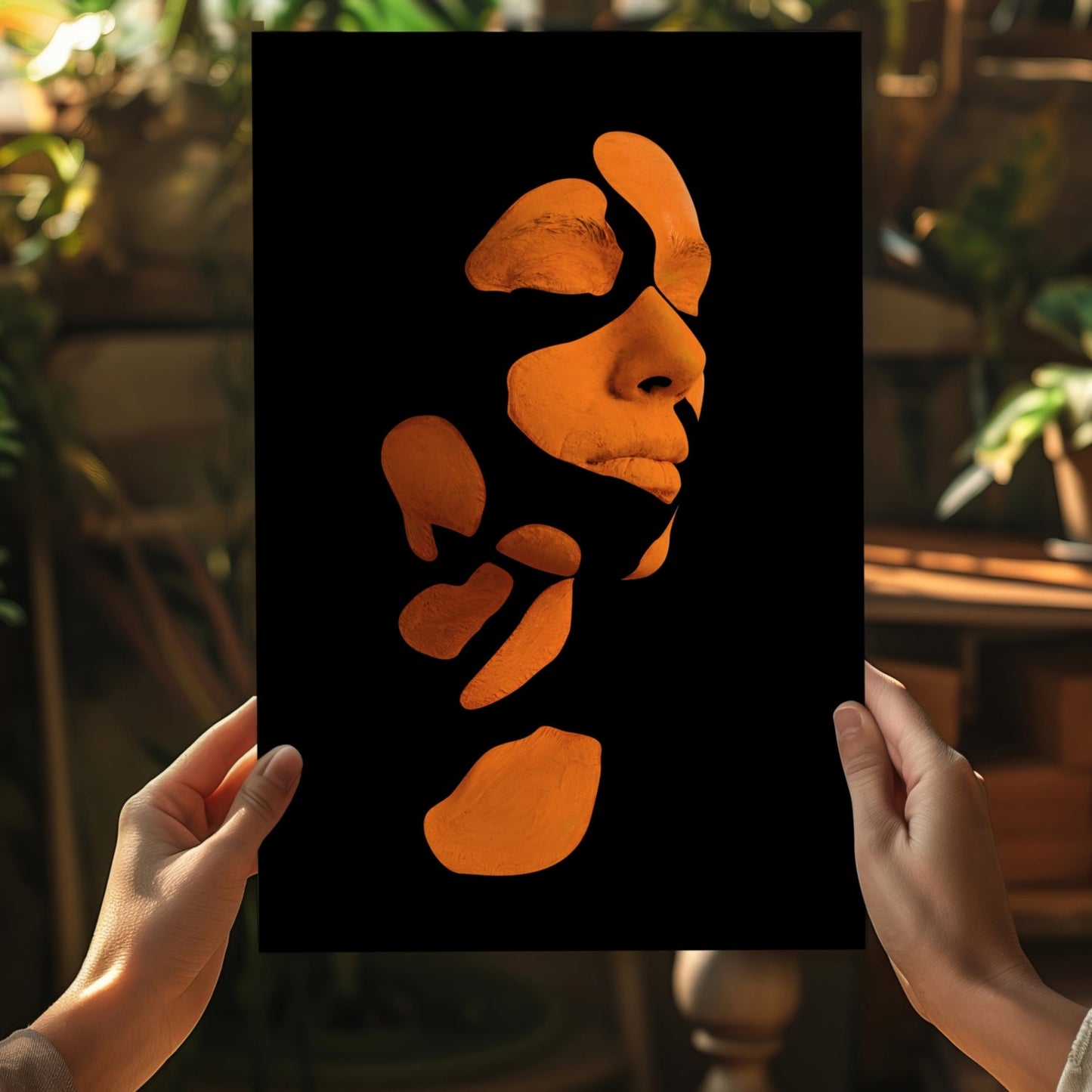 Woman in Style Orange Aluminum Print
