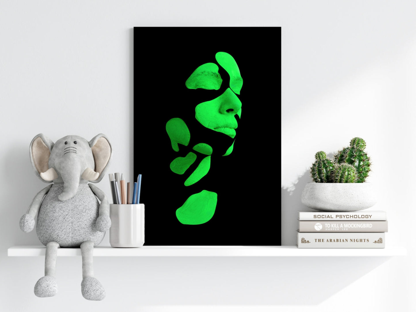 Woman in Style Green Aluminum Print