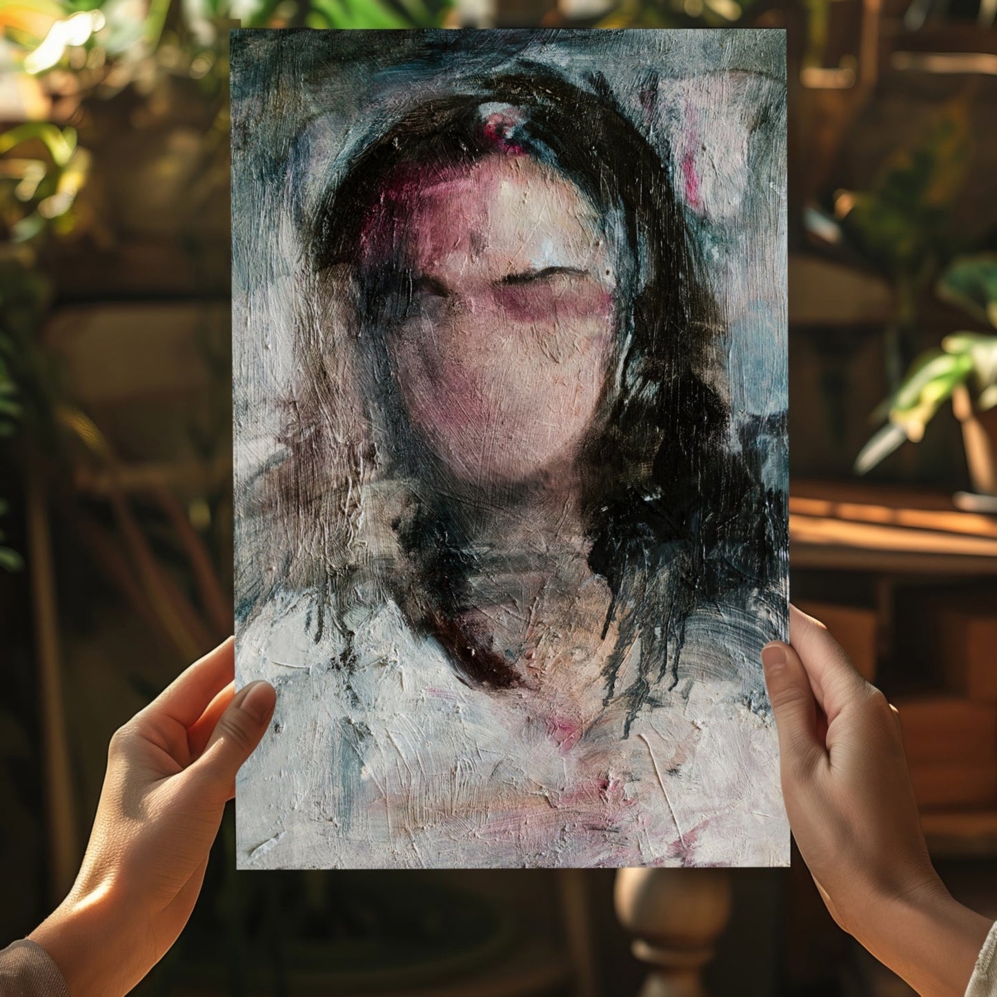 Woman in Silence Aluminum Print