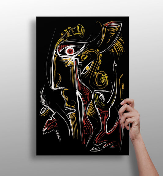Abstract Art Faces Aluminum Print