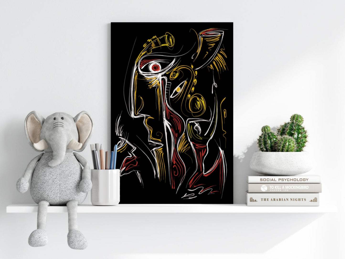 Abstract Art Faces Aluminum Print