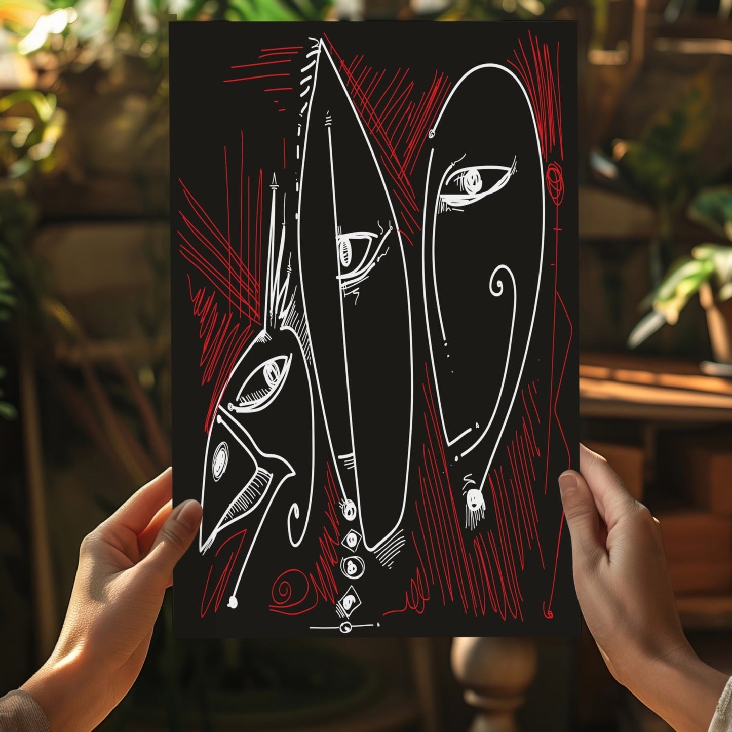 Abstract Art Faces Aluminum Print