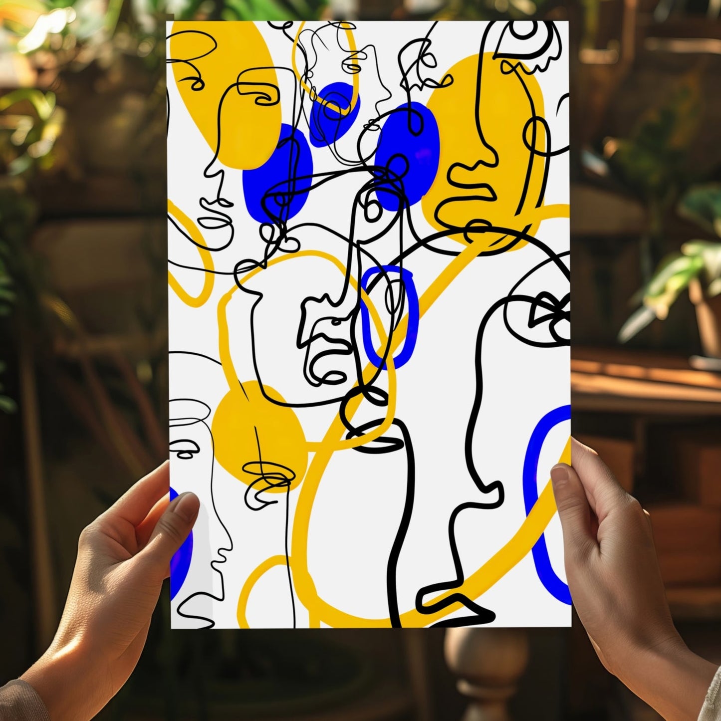 Abstract Line Art Aluminum Print