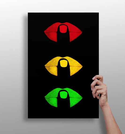Hush Lips Aluminum Print