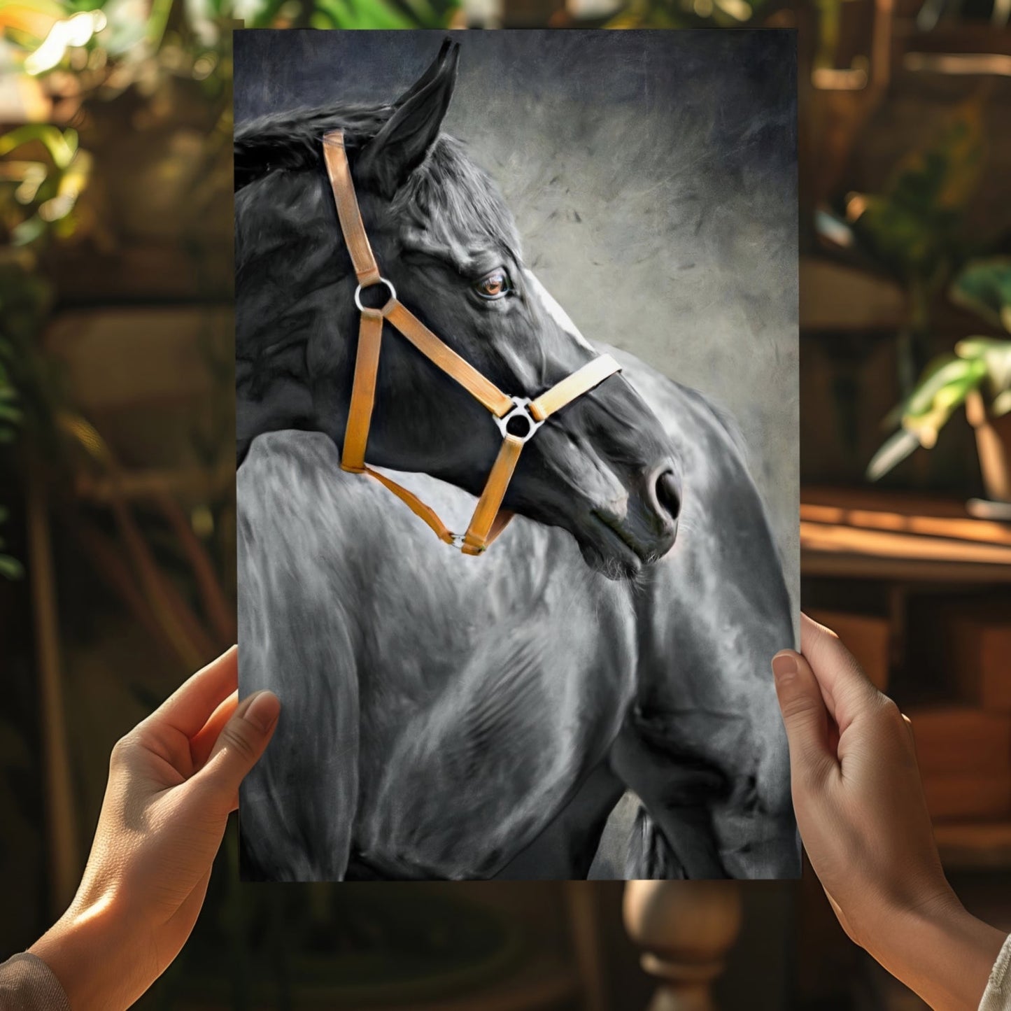 Black Horse Aluminum Print
