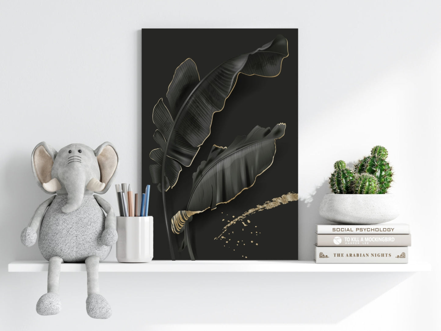 Black Leaves Aluminum Print