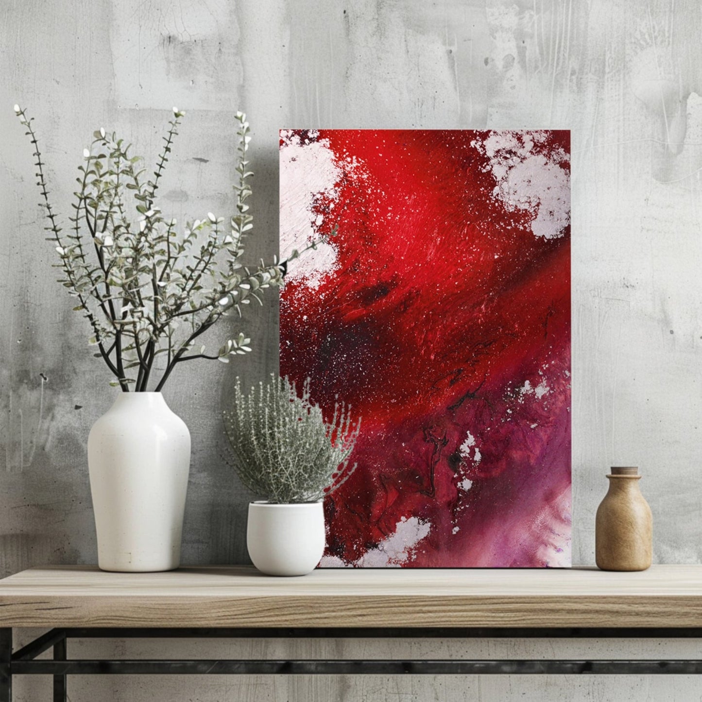 Abstract Paint Red V1 Aluminum Print