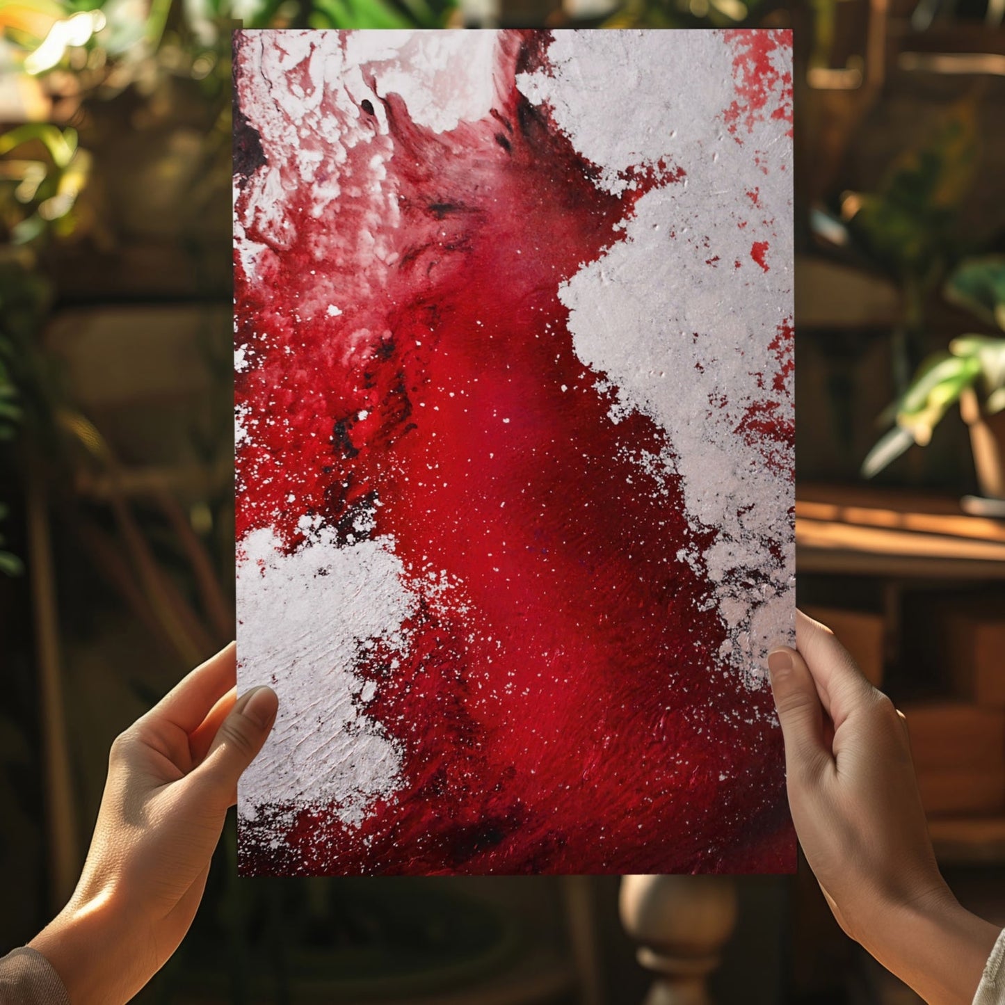 Abstract Paint Red V3 Aluminum Print