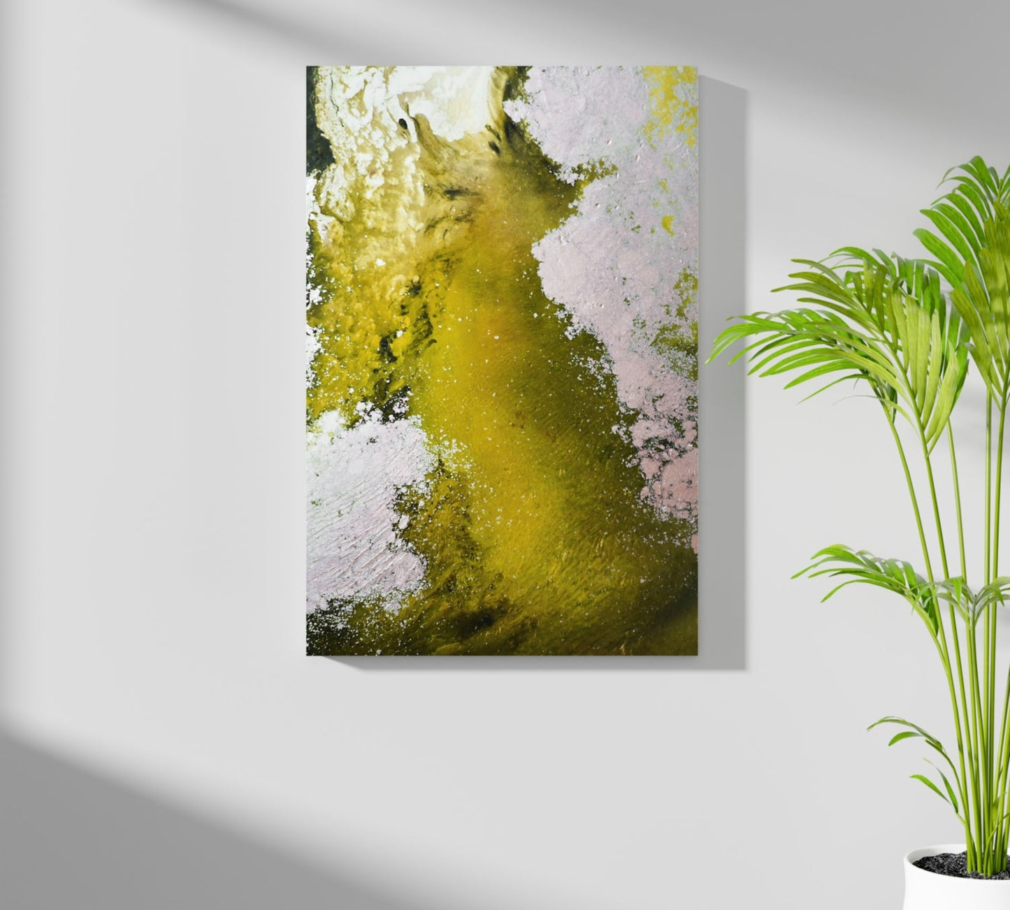 Abstract Paint Yellow V1 Aluminum Print